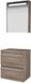 Basic Line Premium 46 Badkamermeubelset - 60 x 46 cm - Greeploos - 2 Lades - Wastafelblad - Spiegelkast met LED Verlichting - Scotch Oak
