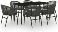 vidaXL Ensemble de jardin 7 pièces, gris