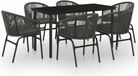 vidaXL Ensemble de jardin 7 pièces, gris