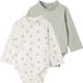 Vertbaudet Set van 2 babybody's met col