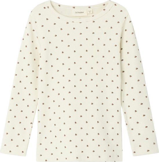 LIL' ATELIER NAME IT - NMNLAGO KIM LS SLIM TOP LIL NOOS - Unisex - Blouses - Maat 104 - Wit