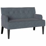 vidaXL Chesterfield Bank Donkergrijs Fluweel 112 x 65,5 x 75 cm