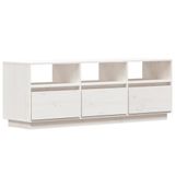 VidaXL TV-meubel 140x37x50 cm massief grenenhout wit