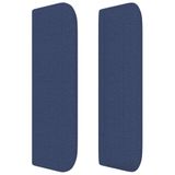 VidaXL Hoofdbord met randen 183x16x78/88 cm stof blauw