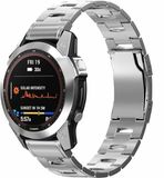 By Qubix Qubix Titanium schakelband - Zilver - 22mm Quickfit - Geschikt voor Garmin Quatix 8 - 47mm