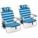 Ensemble de chaises de plage pliantes Coast - Dossier réglable - Glacière incluse - Bleu