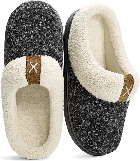 Dames sloffen - Maat 40/41 - Zwart - Wol - Anti-slip - Elina