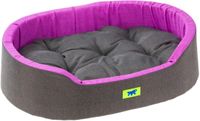 Ferplast Dandy Hondenbed, Afneembaar, Wasbaar Kussen, Katoenen Hoes met Zachte Vulling, Ideaal als Kattenhuis, 65 x 46 x H 17 cm, Paars