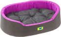 Ferplast Dandy Hondenbed, Afneembaar, Wasbaar Kussen, Katoenen Hoes met Zachte Vulling, Ideaal als Kattenhuis, 65 x 46 x H 17 cm, Paars