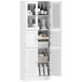 HOMCOM - Badkamerkast (vloermodel) - MDF, glas - 60 x 30 x 170 cm - Wit