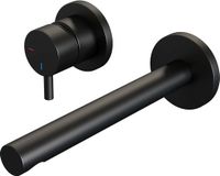 Brauer Black Edition Inbouw Wastafelmengkraan met Rechte Uitloop en Rozetten Model B2 Mat Zwart