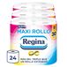 Regina Maxi-rol: 24 rollen toiletpapier, 500 vellen met 2 lagen per rol, meer dan drie keer dan een standaard rol, 60% gerecyclede plastic verpakking, 100% FSC-gecertificeerd papier