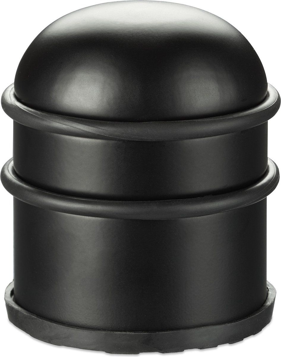 Relaxdays deurstopper rond - deurvastzetter rubber - deurstop rvs - deurbuffer - hoog