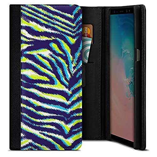 caseable caseable Samsung Galaxy S9 Plus Beschermhoes - Mobiele Telefoon Klaphoes - Schokabsorberend & krasbestendig oppervlak - Kaartvak - Kleurrijk Design - Neon Zebra - Animal Print