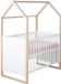roba 2-in-1 baby- en co-slaapbed cabane in huisdesign, 60 x 120 cm, 6 in hoogte verstelbaar, 5 afneembare stangen, tweekleurig, natuurlijk hout + wit