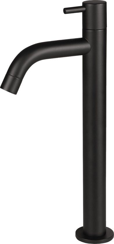 Differnz Wastafelkraan - Koudwaterkraan - Hoog - 28.5 cm - Mat Zwart
