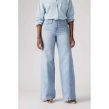 Levi's 318 shaping mid waist wide leg jeans light blue denim