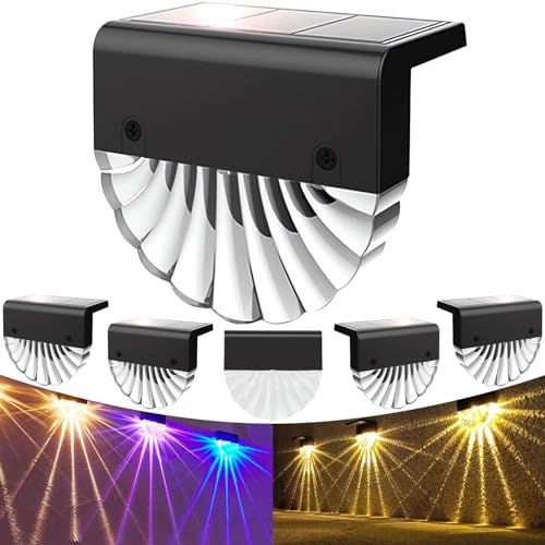 Anmossi Solar Tuinverlichting, 6 stuks LED-tuinlampen, 2 modi warm wit/kleur