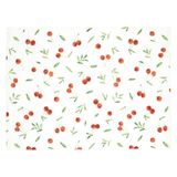 Set de table côtelé, coton bio GOTS, cerises, 35 x 50 cm