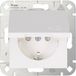 Shopping4u-24 Kopp 940129002 Wandcontactdoos met randaarde en klapdeksel Inzetstuk 1-voudig HK 07 Zuiver wit 1 stuk(s)