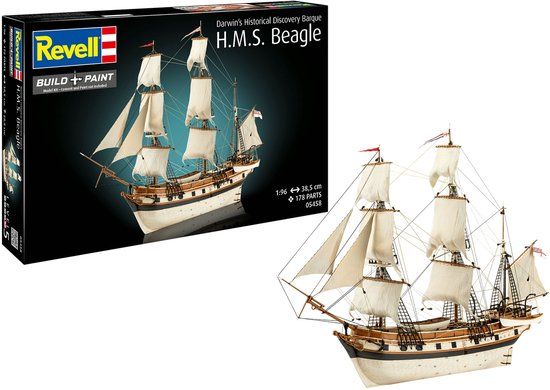 Revell Modelbouwpakket Schepen - 05458 H.M.S. Beagle - Darwin's Historical Discovery Barque - Schip Plastic - 1:96 - Modelbouw