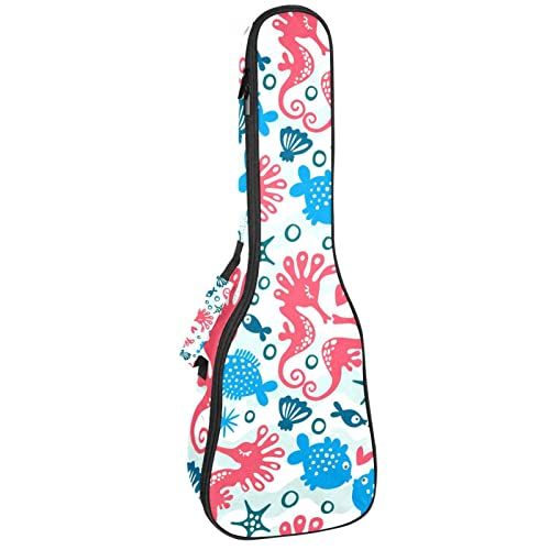 Mersov Tenor Ukulele Gigbag Waterdichte Ukelele Case Gewatteerde Rugzak, Geweldig voor Sopraan Concert (21/23/24") Zeepaardvis Mooi
