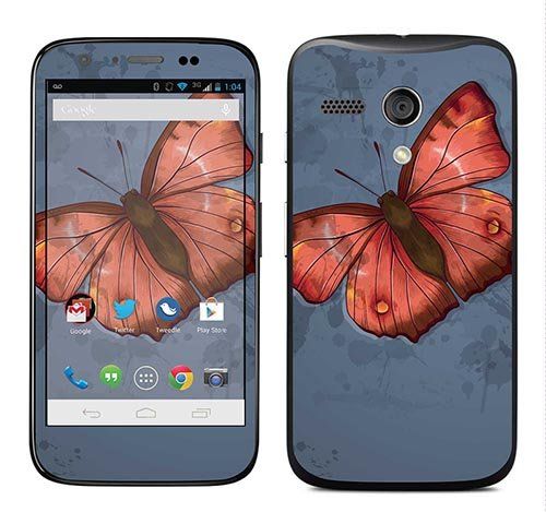 Royal Sticker RS.83233 sticker voor Motorola Moto G, motief Red Butterfly