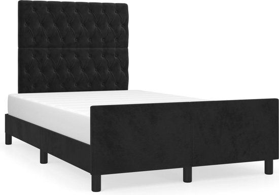 vidaXL Bedframe 120x200 cm Zwart Fluweel