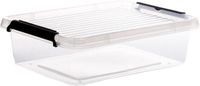 5Five opberg kist met deksel - Clip Box - 8,5 liter - 39 x 29 x 12 cm - kunststof - transparant