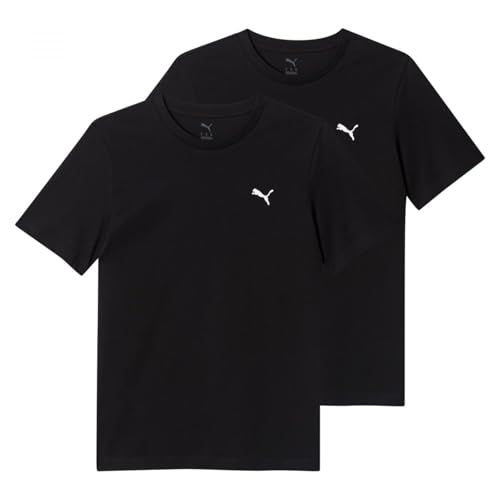 Puma 2-pack Ess Logo T-shirt Multipack M Heren Ronde Hals Zwart L