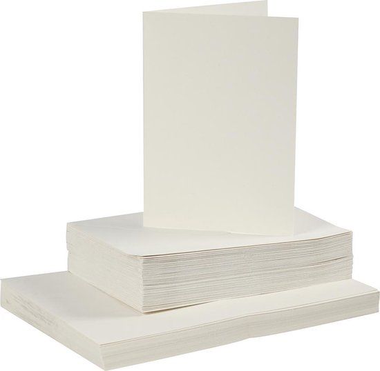 Creativ Company Kaarten En Enveloppen - 50 Sets - Off-white