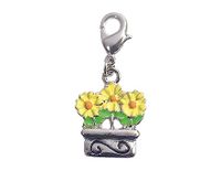 INNSPIRO NICE CHARMS metalen hanger 3 bloemen oranje en geel met karabijnhaak 16x20mm 25u, 10x14mm.