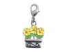 INNSPIRO NICE CHARMS metalen hanger 3 bloemen oranje en geel met karabijnhaak 16x20mm 25u, 10x14mm.