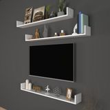 [en.casa] Höganäs Wandplank set van 3 12x120x15 cm wit