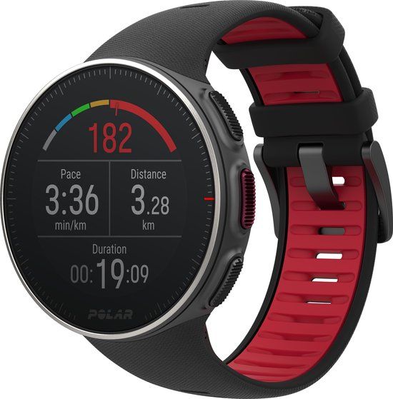 Polar Vantage V Titan Blk/Red M/L - Multisport Watch - Titanium - Black