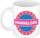 Bellatio Decorations - Hannelore voornaam - koffiemok - beker - wit/roze - 300 ml