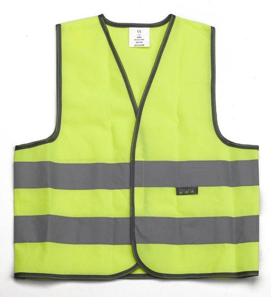 Wowow Mesh Gilet Veiligheidshesje Kind (6-12 jaar) - Geel Maat L