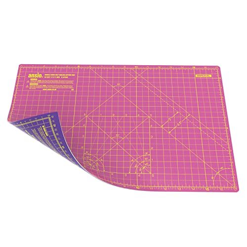 ANSIO Ambacht Snijmat Zelfherstellend A3 Dubbelzijdig 5 lagen Quilten, naaien, scrapbooking, stof & Papercraft-imperiaal / metrisch 17 inch x 11 inch / 42 cm x 27 cm - Super roze / Royal Purple