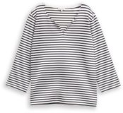 Tom Tailor Chemise à manches longues avec motif rayé - Taille XXXL - rayure bleu blanc cassé structure