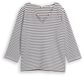 Tom Tailor Chemise à manches longues avec motif rayé - Taille XXXL - rayure bleu blanc cassé structure