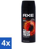 Axe 4 x Déodorant Bodyspray Musk Patchouli & Fougere 150 ml