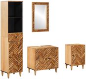 vidaXL Badkamerkastenset 4 st Massief Mango Hout
