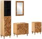 vidaXL Badkamerkastenset 4 st Massief Mango Hout
