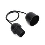 Lamphouder van kunststof, E27, kabel 2 x 0,75 mm², lengte 0,5 m, kleur: zwart