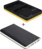 Merkloos Powerpakket Deluxe: VW-VBK180 duo oplader + 8000mAh Powerbank voor 2 Panasonic accu's VW-VBK180/360