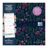 Oxford Flowers Schoolagenda, 16 maanden, 30 x 30 cm, 1 maand op 2 pagina's, jaar 2023-2024, jungle, Frans
