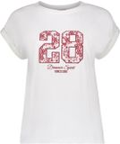 Geisha T-shirt Met 28 Print En Korte Mouwen 62575 41 Dames Off-white/red XS