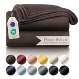 Blumtal - Fleece Deken - Super Zacht Fleece Plaid 270x230 cm - Donker Bruin