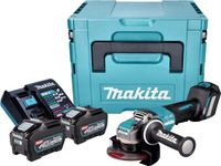 Makita GA 044 GT201 Accu haakse slijper 40 V max. 125 mm X-LOCK Brushless + 2x accu 5.0 Ah + lader + Makpac