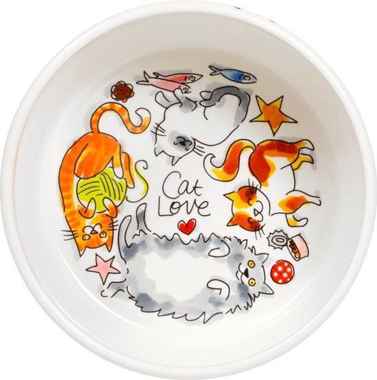 Blond Amsterdam Voerbak Cat Love - 15,5 cm - Wit